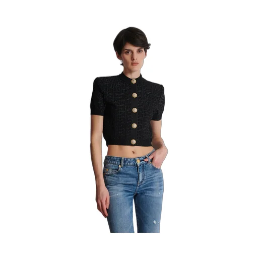 Cropped Buttoned Cardigan