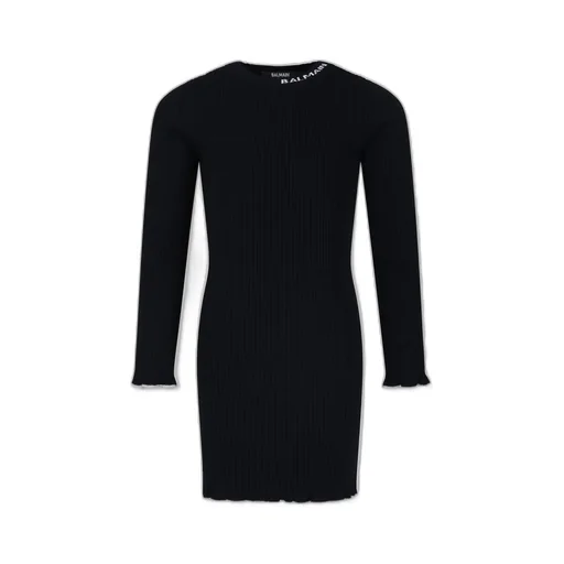 Logo-Jacquard Ribbed-Knit Crewneck Dress