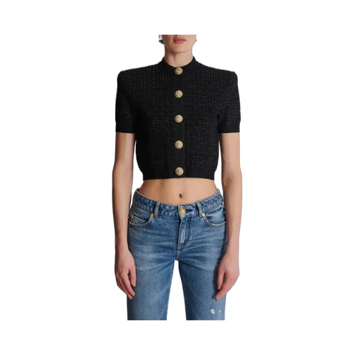 Cropped Buttoned Cardigan
