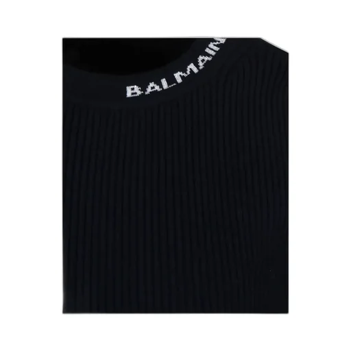 Logo-Jacquard Ribbed-Knit Crewneck Dress