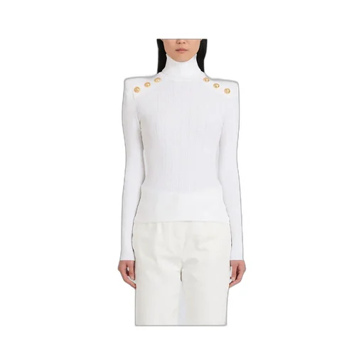 Knit Sweater With Gold-Tone Buttons