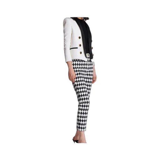 Two-Tone Edge-To-Edge Jacket With 6 Buttons