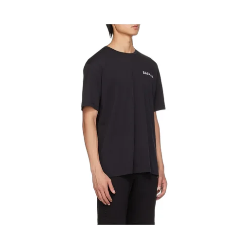 Oversized Cotton T-Shirt With Small Balmain Paris Logo