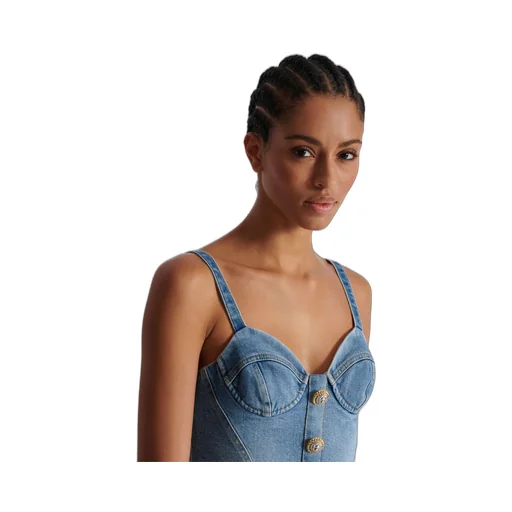 Denim Bustier Top