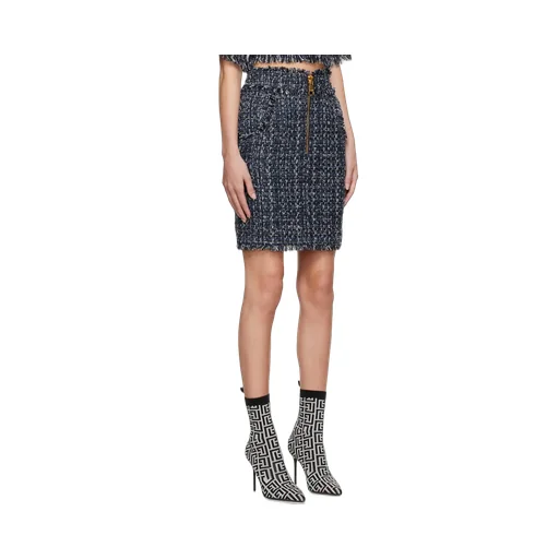 Denim Tweed Mini Skirt