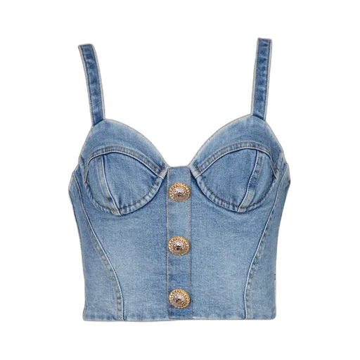 Denim Bustier Top