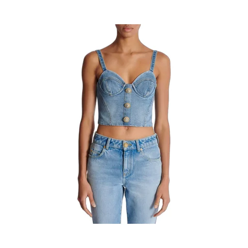 Denim Bustier Top