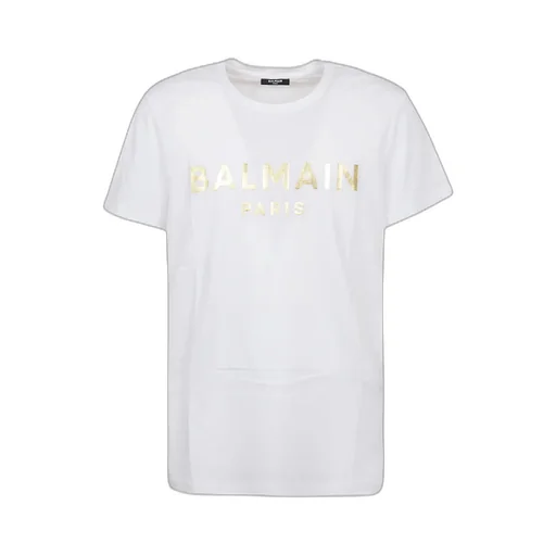 Cotton T-Shirt With Balmain Paris Logo Print