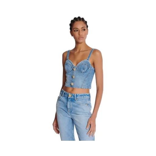 Denim Bustier Top