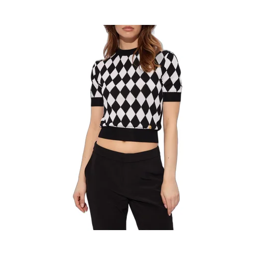 Diamond Intarsia Knit Top