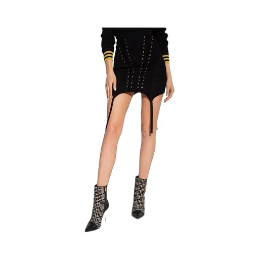 Garter Detailed Short Knit Skirt