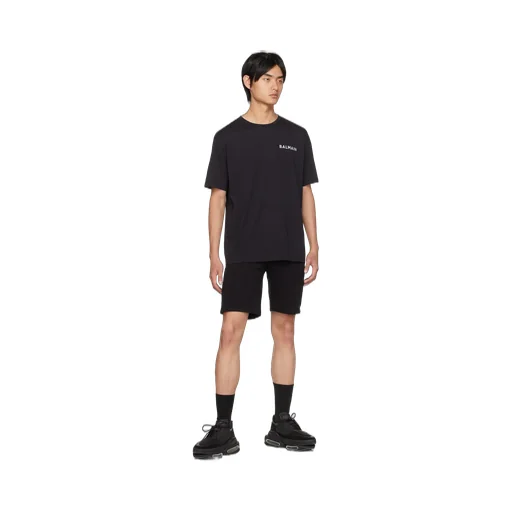 Oversized Cotton T-Shirt With Small Balmain Paris Logo