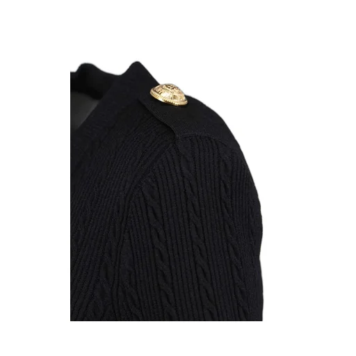 V-Neck Long Sleeved Knitted Cardigan