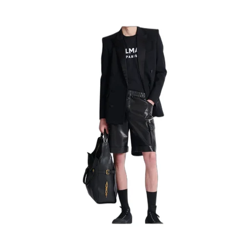 Leather Cargo Bermuda Shorts