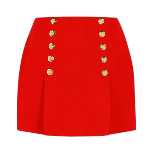 Button Embellished Mini Skirt