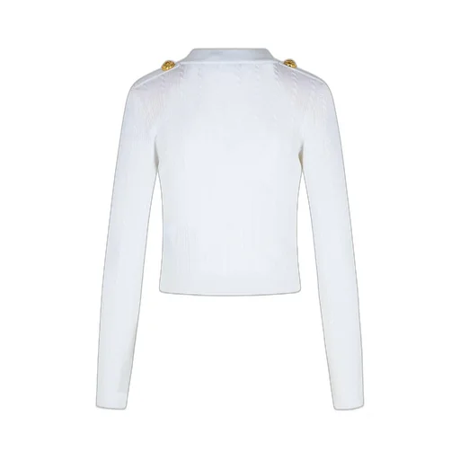 Long-Sleeved Cable-Knit Cardigan