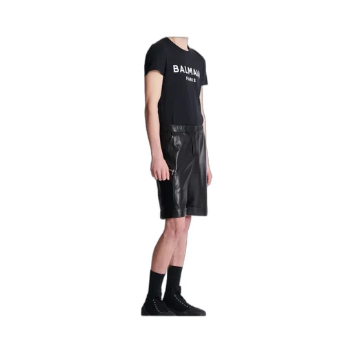 Leather Cargo Bermuda Shorts