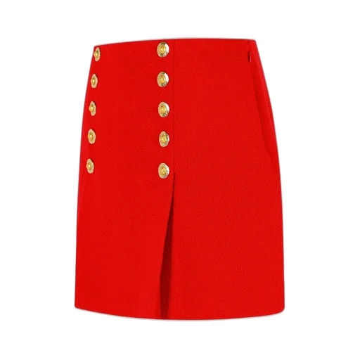 Button Embellished Mini Skirt