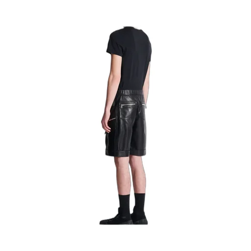 Leather Cargo Bermuda Shorts