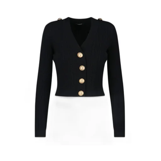 V-Neck Long Sleeved Knitted Cardigan