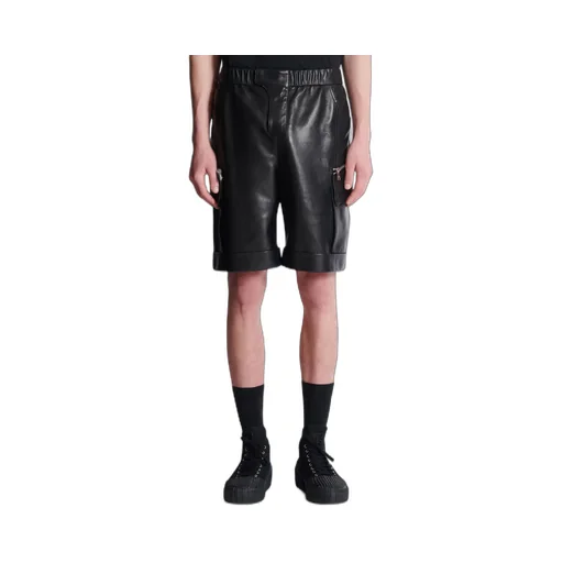 Leather Cargo Bermuda Shorts