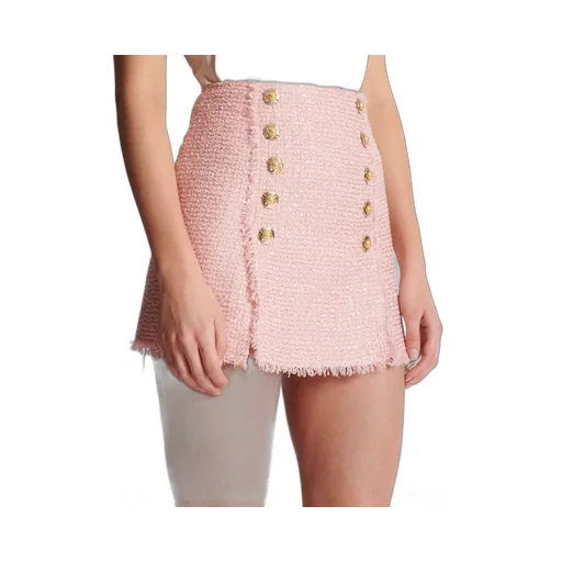 Short Sequinned Tweed Skirt