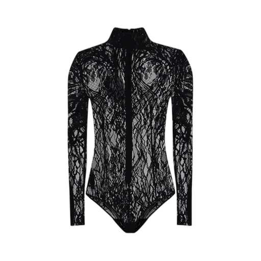 Long-Sleeved Lace Bodysuit