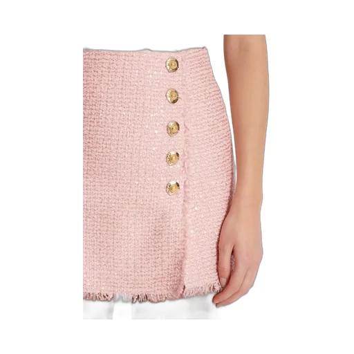 Short Sequinned Tweed Skirt