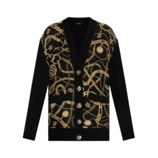 Chain-Print Cardigan