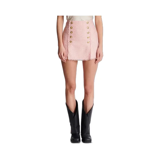 Short Sequinned Tweed Skirt