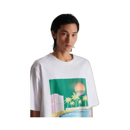 Postcard Printed Loose T-Shirt