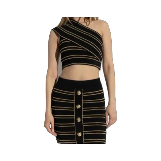 Striped One-Shoulder Top