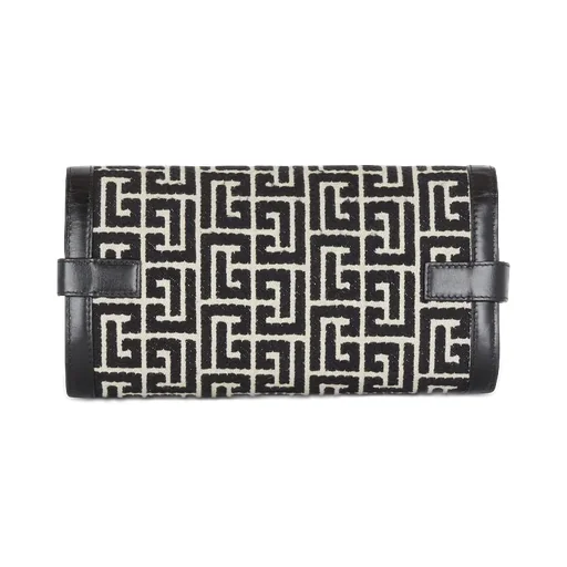 B-Buzz Pouch 23 In Monogrammed Jacquard Canvas And Leather