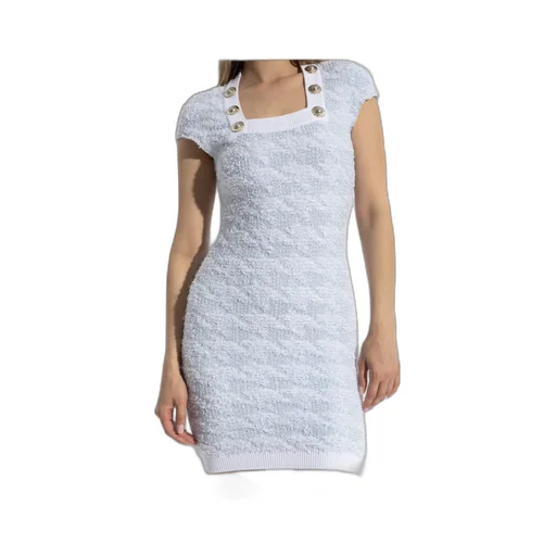 Button Detailed Square-Neck Mini Dress