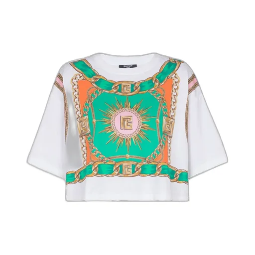 Foulard Printed Cropped T-Shirt