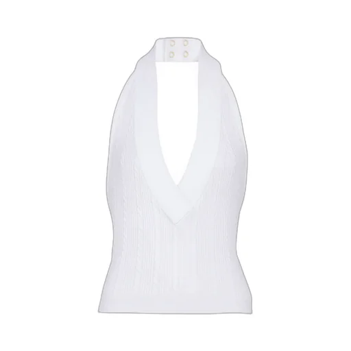 Cable-Knit Openback Top