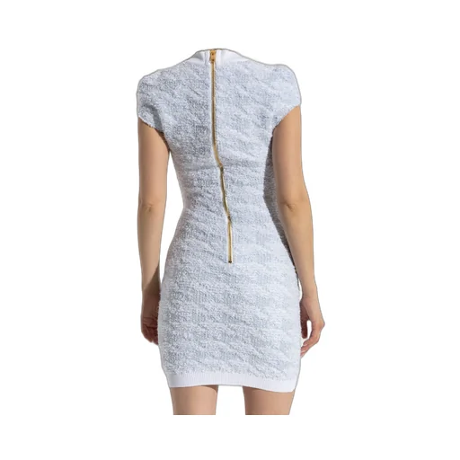 Button Detailed Square-Neck Mini Dress