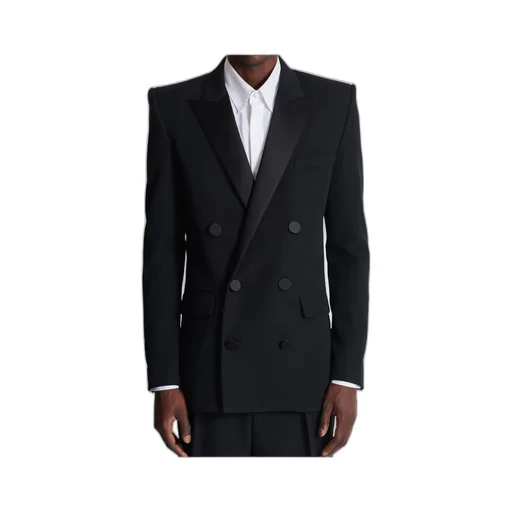 Double-Breasted Notched-Lapels Blazer