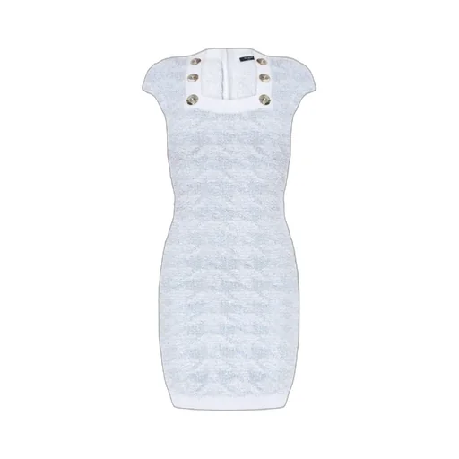 Button Detailed Square-Neck Mini Dress