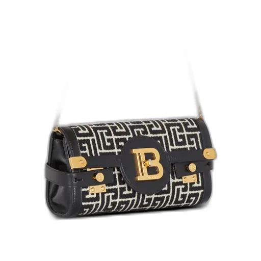 B-Buzz Pouch 23 In Monogrammed Jacquard Canvas And Leather