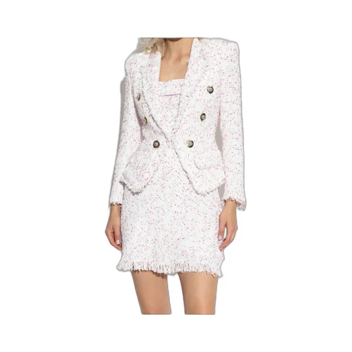 Button Embellished Tweed Jacket