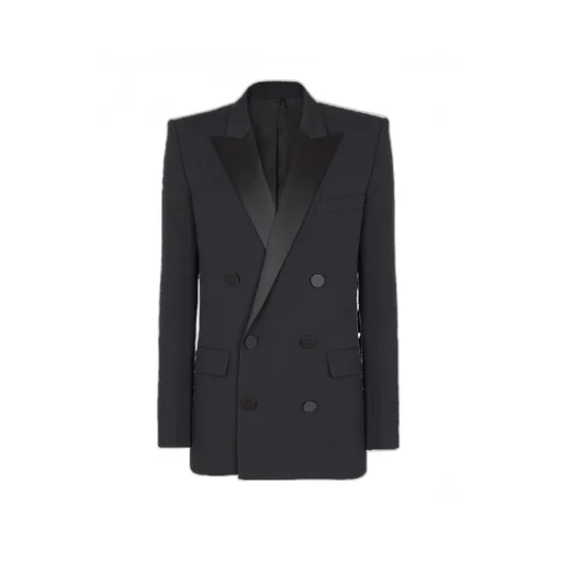 Double-Breasted Notched-Lapels Blazer