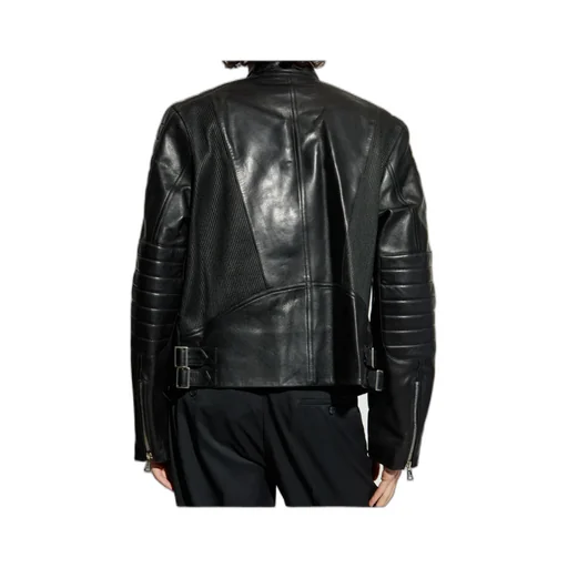 High-Neck Leather Jacket