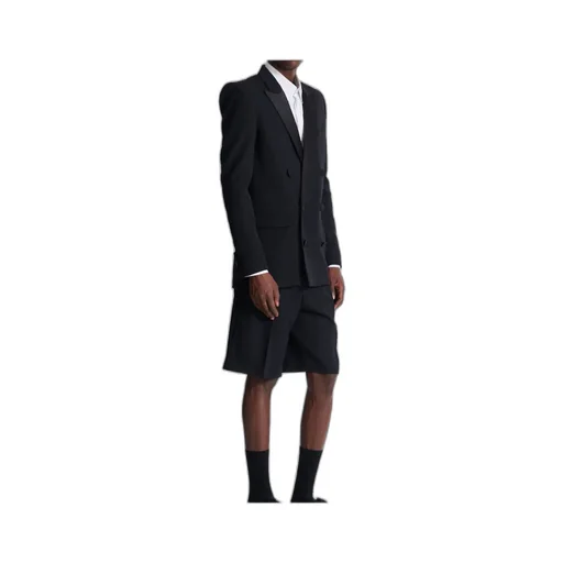 Double-Breasted Notched-Lapels Blazer