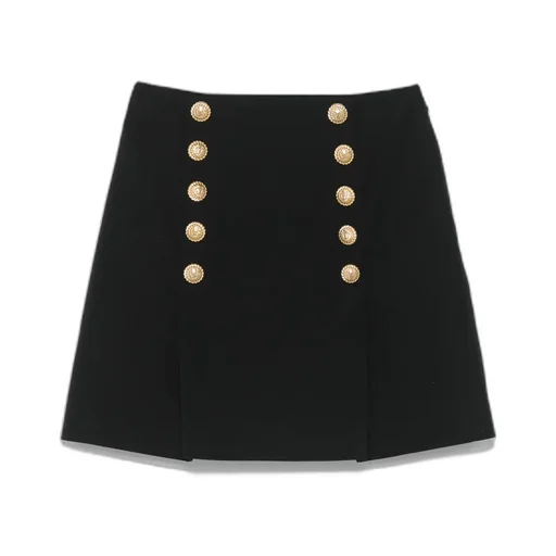 Button Embellished Mini Skirt