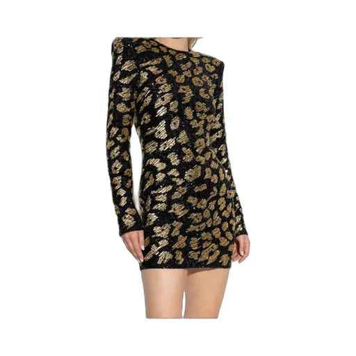 Embellished Long-Sleeved Mini Dress
