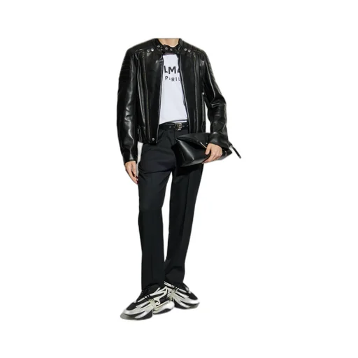 High-Neck Leather Jacket