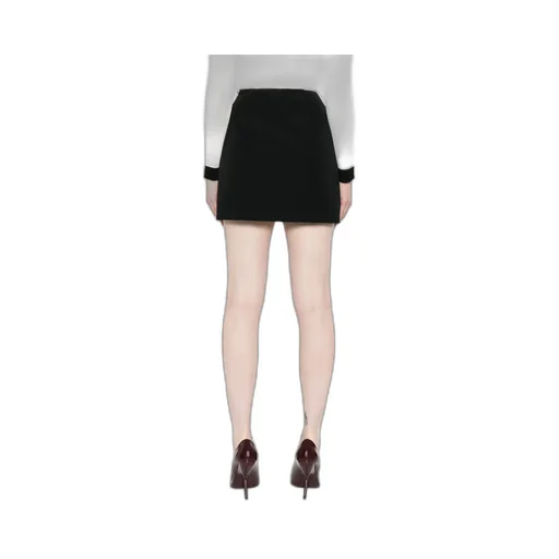 Button Embellished Mini Skirt