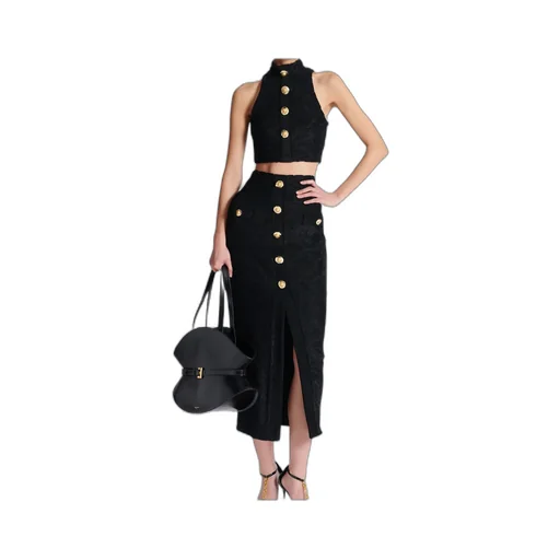 Baroque Pattern Midi Skirt