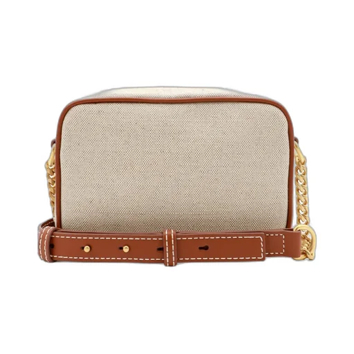 Logo Embroidered Zipped Shoulder Bag